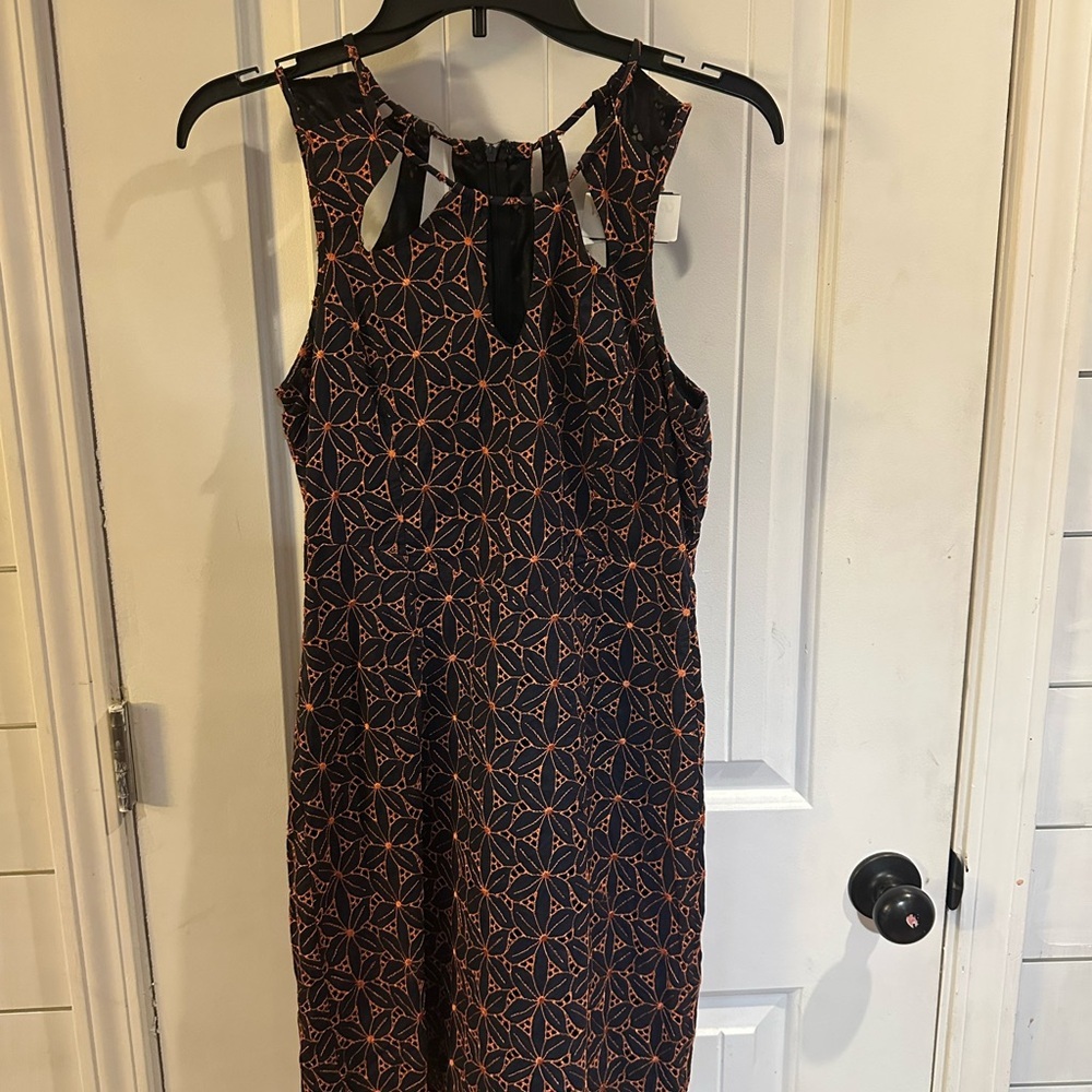 C. Luce Navy And Orange Women’s Cutout Dress Large